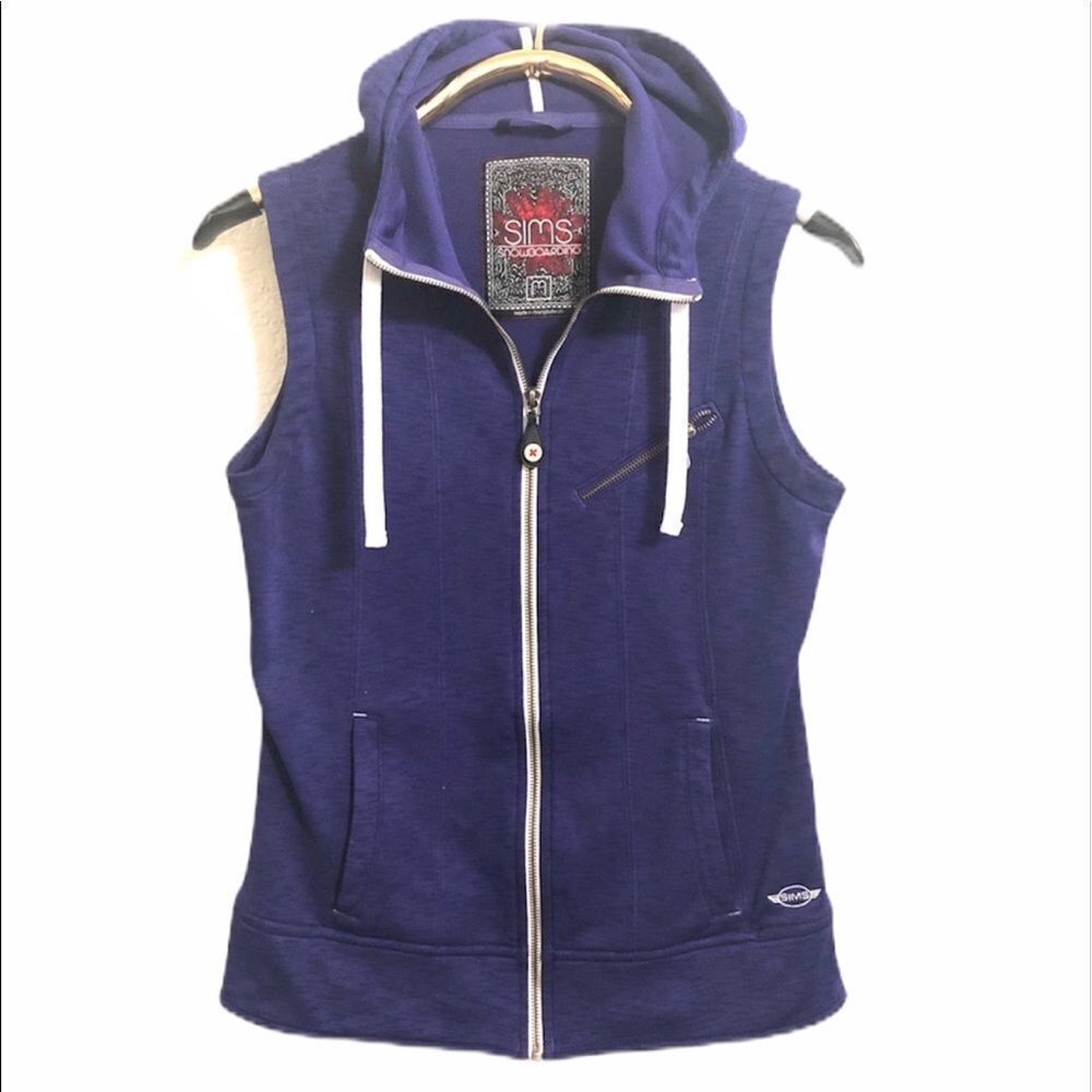 Sims snowboarding purple zip up hoodie vest